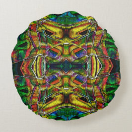 Almofada Redonda designs abstrato tribais, gravadas