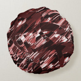 Almofada Redonda Desorganização de lâminas vermelhas rasgadas ou ma