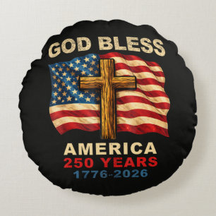 Almofada Redonda Deus Abençoe a América 250 Anos 1776-2026