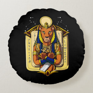 Almofada Redonda Deus egípcio Bastet de Sekhmet da leoa da deusa