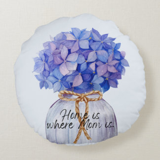Almofada Redonda Dia de as mães Com Hydrangea Round Travesseiro