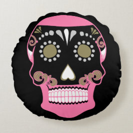 Almofada Redonda Día De Los Muertos Skull Impressão