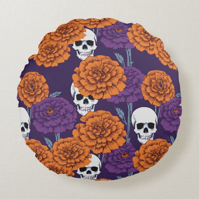 Almofada Redonda Día de Muertos (Frente)