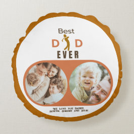 Almofada Redonda Dia de os pais de Fotografia da Família de Criança