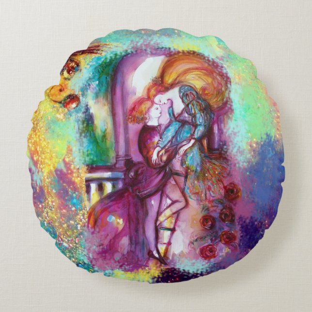 Almofada Redonda Dia dos Namorados Românticos de ROMEO E JULIETA (Frente)