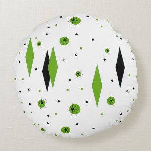 Almofada Redonda Diamante verde retro & travesseiro decorativo