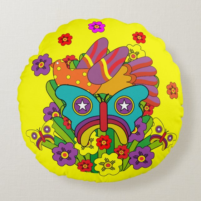 Almofada Redonda Dicas de cristal e Alistair (Frente)