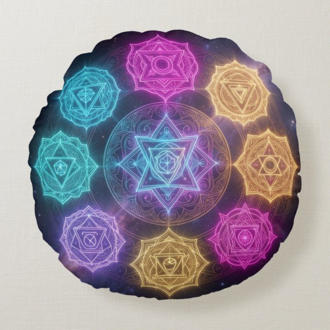 Almofada Redonda Die 7 Chakren´6 (Frente)