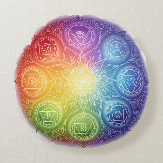 Almofada Redonda Die 7 Chakren´9 (Frente)