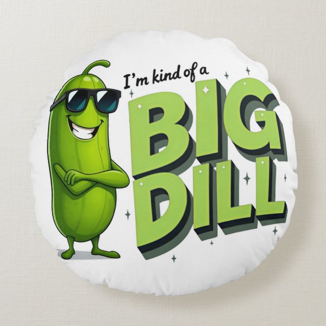 Almofada Redonda Dill Pickles Lovers Gift - Designs Engraçados de C (Frente)
