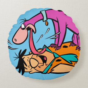 Almofada Redonda Dino Licking Fred Flintstone