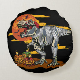 Almofada Redonda Dino-Mash: Pumpkinossauro assustador
