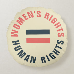 Almofada Redonda Direitos da Mulher Igualdade de Direitos Humanos F