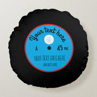 Almofada Redonda Disco de Vinil Analógico Personalizado – Personali
