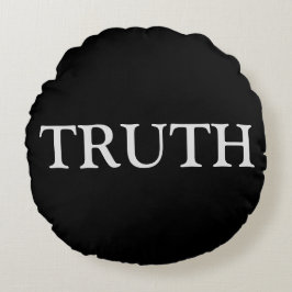 Almofada Redonda Diversão da verdade e ousadia em branco e preto