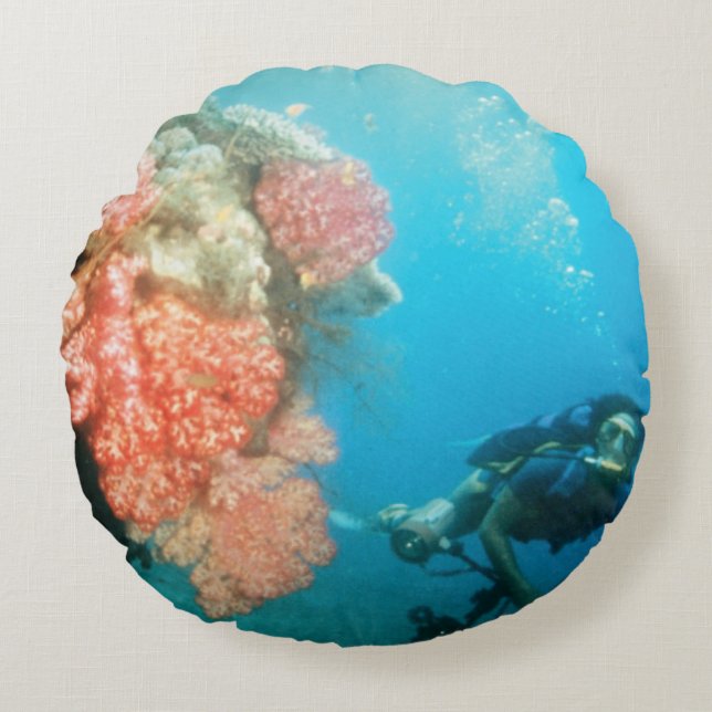 Almofada Redonda Divisor Scuba Personalizado (Frente)