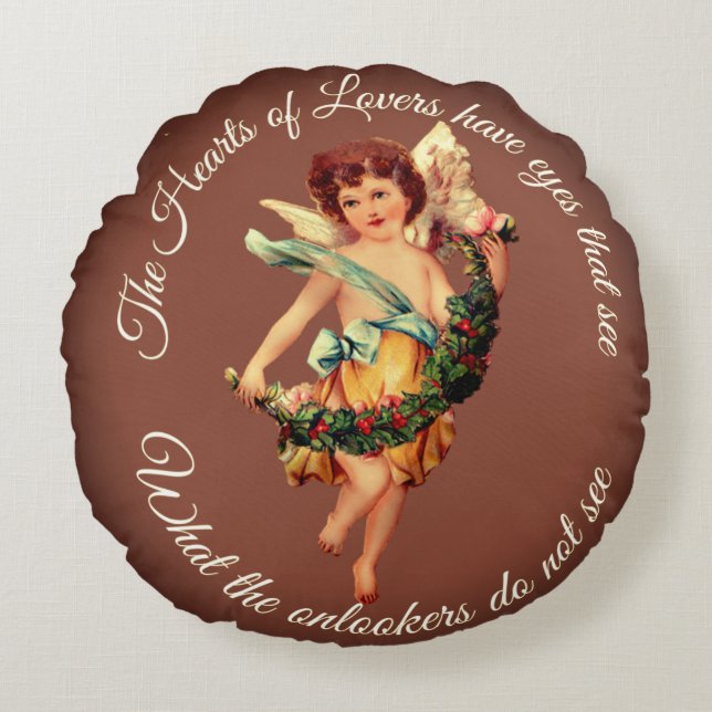 ALMOFADA REDONDA DO CUPIDO | DECORAÇÃO DE ANJO BEB (Frente)