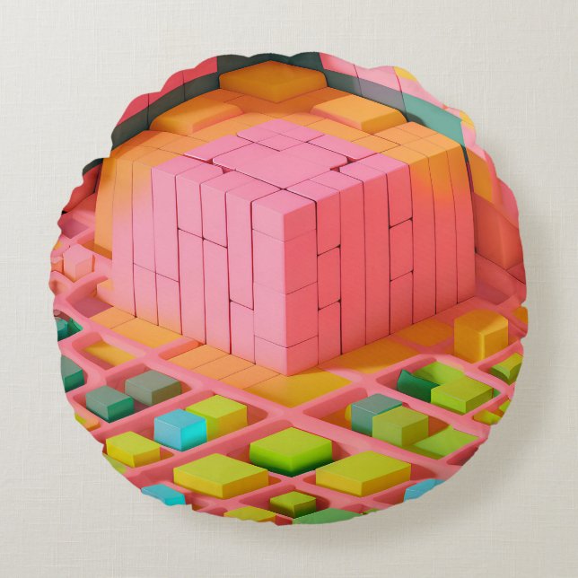 Almofada Redonda Doce de cor clara (Frente)