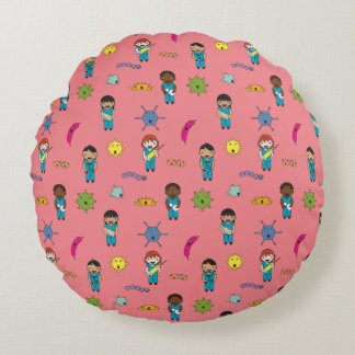 Almofada Redonda Doces e Enfermeiros de Combate Multicultural