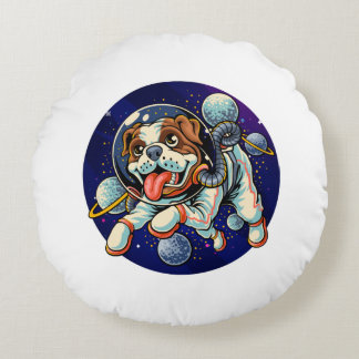Almofada Redonda Dog Astronaut, space dog