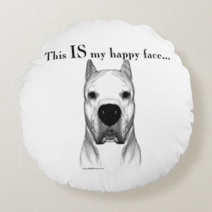 Almofada Redonda Dogo Argentino Happy Face