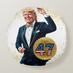 Almofada Redonda Donald Trump 2024 Vencedor Presidencial 47