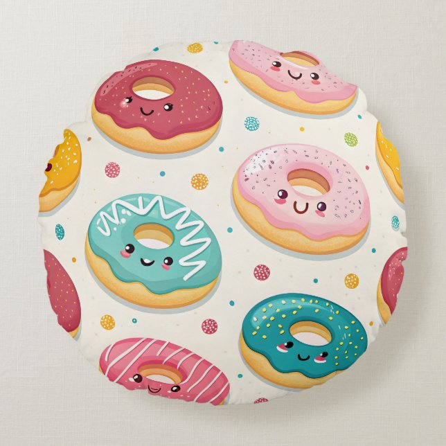 Almofada Redonda Donuts Pattern (Frente)