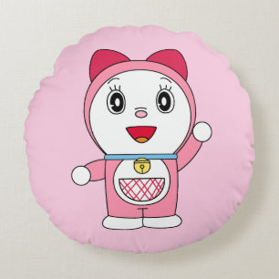 Almofada Redonda Doraemi Rosa Fanart de Doraemon Anime