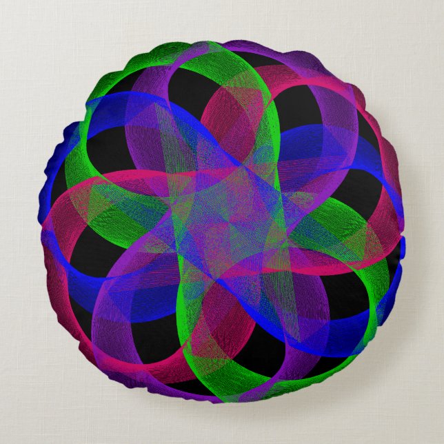 Almofada Redonda Double Loop Mesh Geometric Round Pillow (Frente)