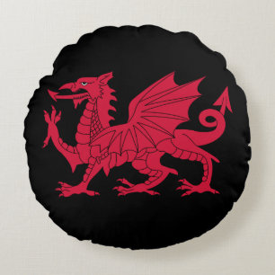 Almofada Redonda Dragão Galês Medieval