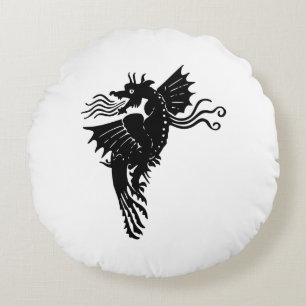 Almofada Redonda Dragão - Silhouette Spirit Totem Emblem Thing