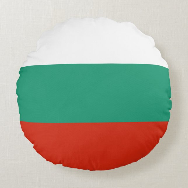 Almofada Redonda Drapeau Bulgarie tricolore (Frente)
