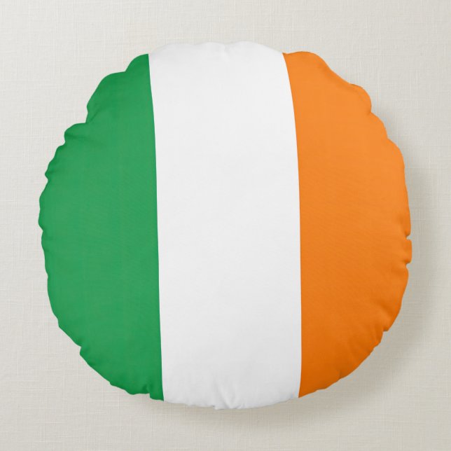 Almofada Redonda Drapeau Irlande Tricolore (Frente)
