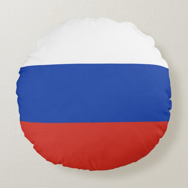 Almofada Redonda Drapeau Russie tricolore (Frente)