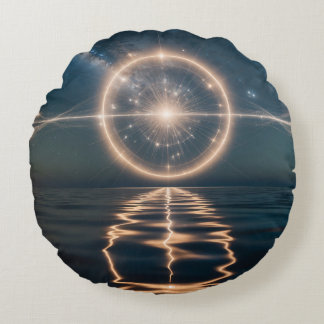 Almofada Redonda Dreamy Watercolor travesseiro com Whimsical Ban Bl