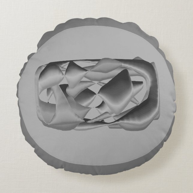 ALMOFADA REDONDA DUAS CINZAS DE FORMAS DE TRAVESSEIROS FLUTUANTES (Frente)