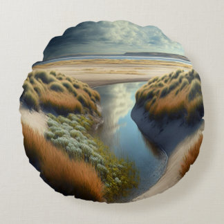 Almofada Redonda Dunas Costeiras Holandesas