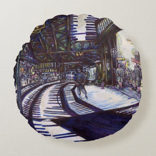 Almofada Redonda Dusting the Piano (Frente)