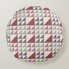 Almofada Redonda Dusty Rose Geometric Quilt Pattern Throw Pillow