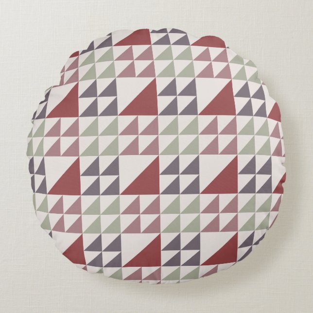 Almofada Redonda Dusty Rose Geometric Quilt Pattern Throw Pillow (Frente)