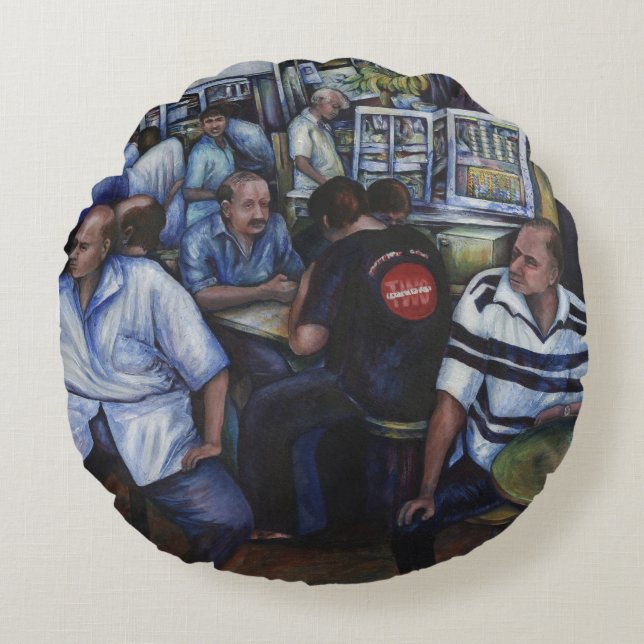 Almofada Redonda E...ela se casou com o carteiro, Singapura (Frente)