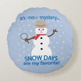 Almofada Redonda É o detetive misterioso Snowman.