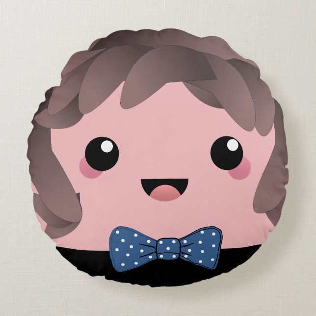 Almofada Redonda É Um Rapaz | Revelação de Gênero para Meninos (Frente)