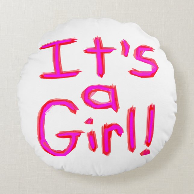 Almofada Redonda É uma garota! (Frente)