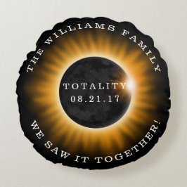 Almofada Redonda Eclipse solar da totalidade da família