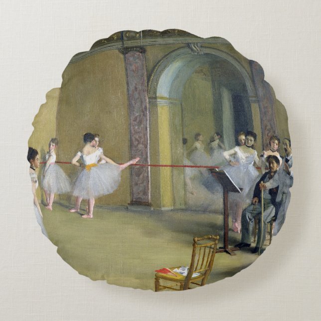 Almofada Redonda Edgar Degas | o vestíbulo da dança (Frente)