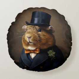 Almofada Redonda Edwardian Guiné Pig Gentleman