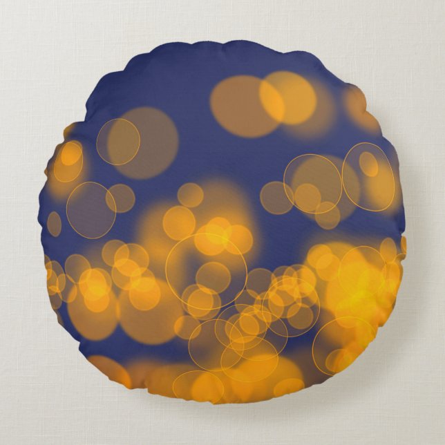 Almofada Redonda efeito bokeh. (Frente)