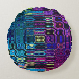 Almofada Redonda Efeito Ripple Psicodélico 