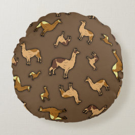 Almofada Redonda Efetivos de Lhamas